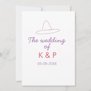 Convite chapéu de cowboy o casamento do casal nome data ro