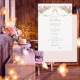 Convite Chapéu de Cowboy Rosa Caipira Rústico Casamento
