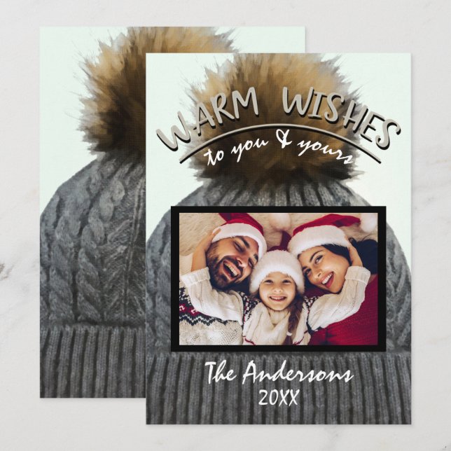 Convite Chapéu de Inverno Aconchegante Festa de Natal Foto (Frente/Verso)