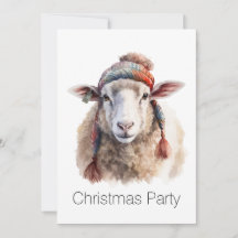 Chapéu de Inverno Ovelha de Natal Texto Personaliz