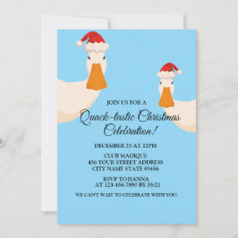 Convite Chapéu de Natal simples pato engraçado e minimalis