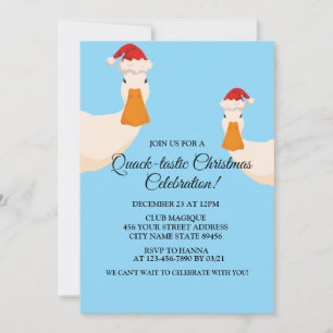 Convite Chapéu de Natal simples pato engraçado e minimalis