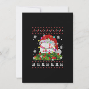 Convite Chapéu de Papai Noel de Beisebol Rena Beisebol Jog