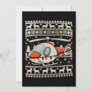Convite Chapéu de Papai Noel Helicóptero Luzes de Natal Xm