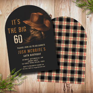 Convite Chapéu e Botas de Cowboy Western para o 60º Aniver