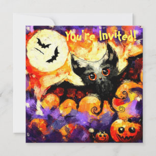 Convite Chapéus De Lua De Grande Olho De Halloween