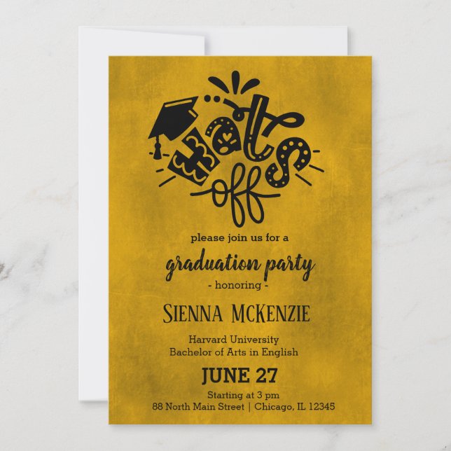 Convite Chapéus desligados - Amarelo (Frente)