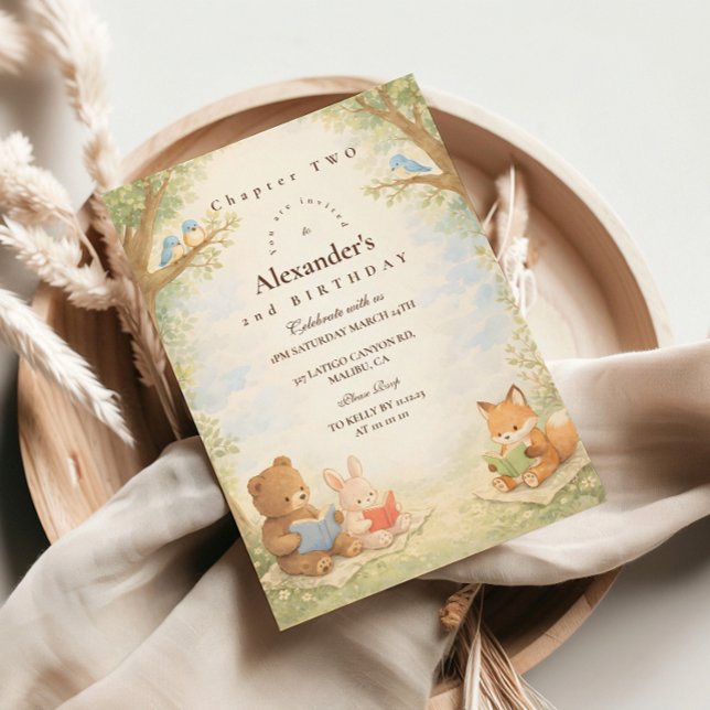 Convite Chapter Two Little Reader Birthday (Criador carregado)