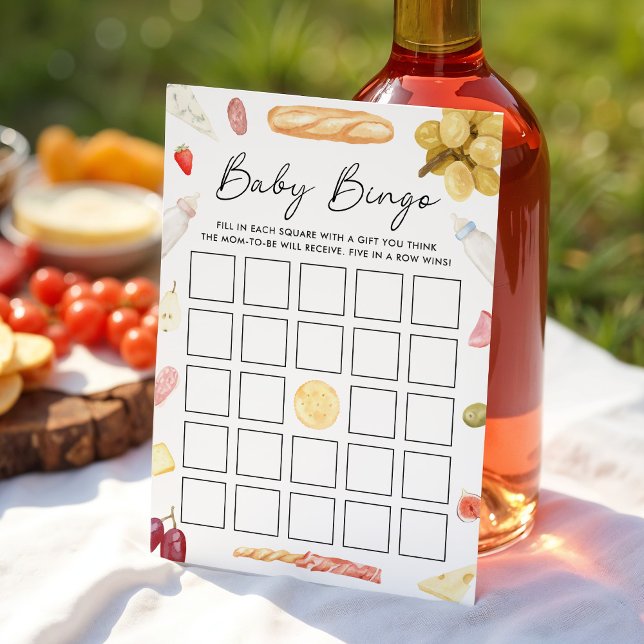 Convite Charcuterie Baby Shower Bingo Card (Criador carregado)