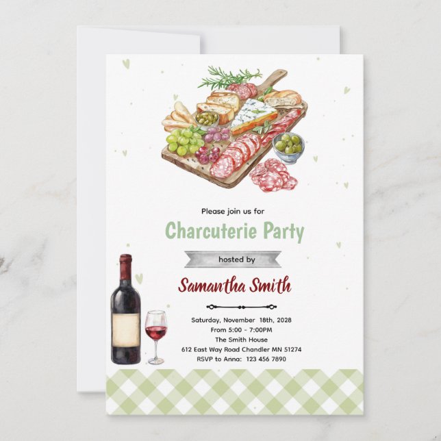 Convite Charcuterie Party Invitation (Frente)