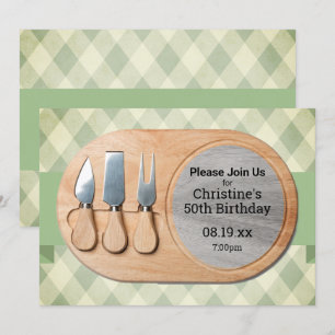 Convite Charcutero Personalizado da Placa de Queijo