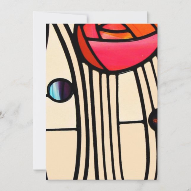 Convite Charles Rennie Mackintosh StainGlass (Frente)