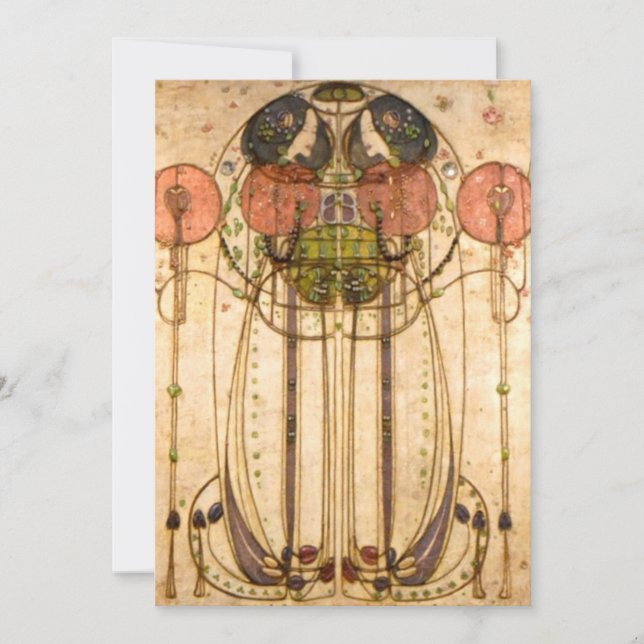 Convite Charles Rennie Mackintosh The Wassail (Frente)