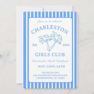 Convite Charleston Coastal Bachelorette Itinerary Weekend