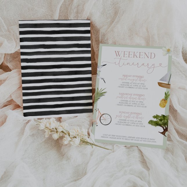 Convite Charleston SC Bachelorette Itinerário (Criador carregado)