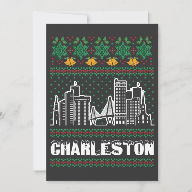 Convite Charleston South Carolina Ugly Christmas (Frente)