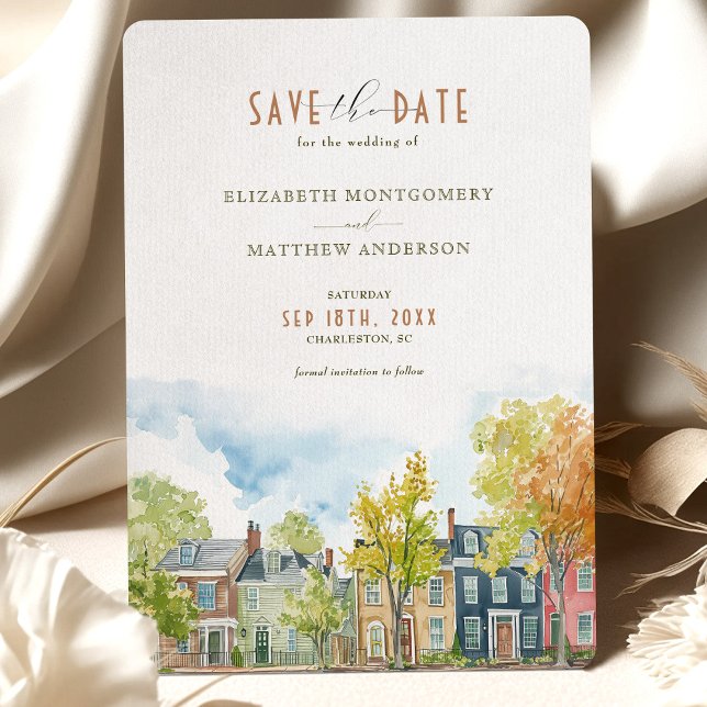 Convite Charleston Upper King Street Save-the-Date (Criador carregado)