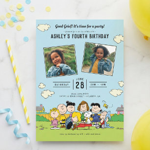 Convite Charlie Brown e Gang Birthday Foto