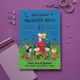 Convite Charlie Brown e Gang Halloween Party