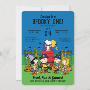 Convite Charlie Brown e Gang Halloween primeiro aniversari