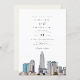 Convite CHARLOTTE NORTH CAROLINA City Skyline Wedding