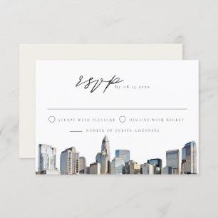 Convite CHARLOTTE NORTH CAROLINA Skyline Destination RSVP