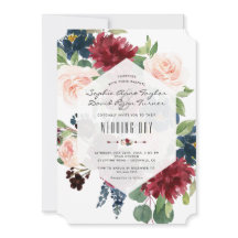 Charm Burgundy Floral Hexagon Casamento