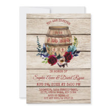 Charm Burgundy Floral Wine Barrel I DO CHURRASCO