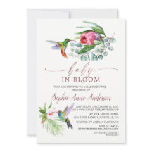 Charm Hummingbird Tropical Flowers Baby in Bloom