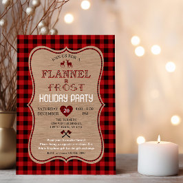 Convite Charm Lumberjack Flannel e Frost Holiday Party