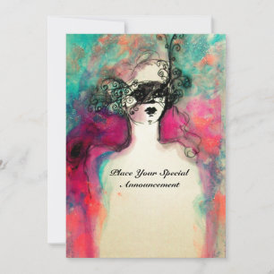 Convite CHARM MONOGRAM , Festa de Máscaras Sweet 16