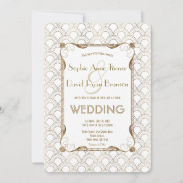 Convite Charm Old Hollywood Excelente Gatsby White Wedding