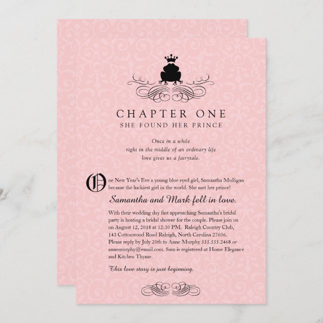 Convite Charme de Storybook | Chá de panela (Frente/Verso)