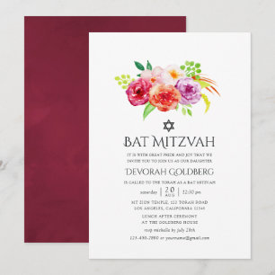 Convite Charme Rústico Vintage Bat Mitzvah