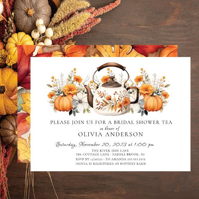 Convite Charming Autumn Floral Bridal Tea (Criador carregado)