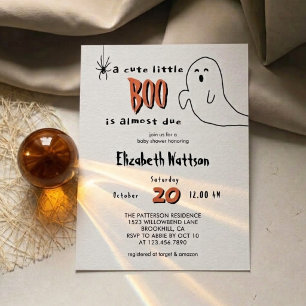 Convite  Charming Ghost Little Boo está Quase a Chegar Chá