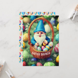 Convite Charming Gnome - Páscoa de cesto de ovos Brunch