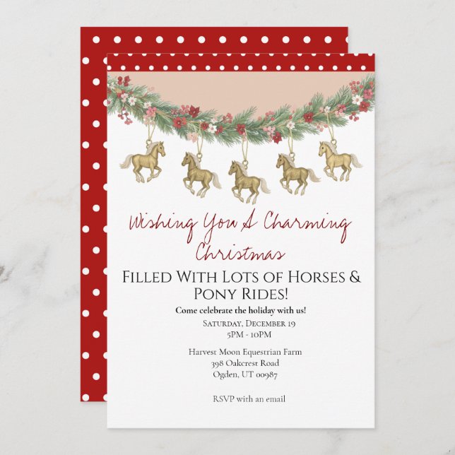 Convite Charming Horse Christmas (Frente/Verso)
