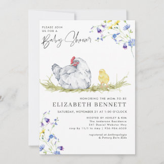Convite Charming Rustic Farmhouse | Chicken Baby