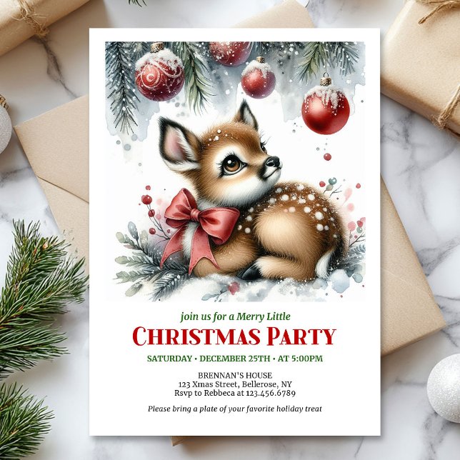 Convite Charming winter scene Christmas kids invitation  (Charming winter scene Christmas kids invitation digital download)