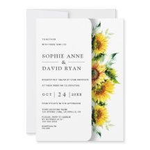 Charmoso Aquarela Sunflower Casamento