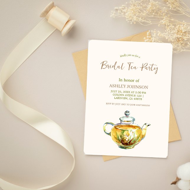 Convite CHARMY Chamomile Bridal Tea Party (Criador carregado)