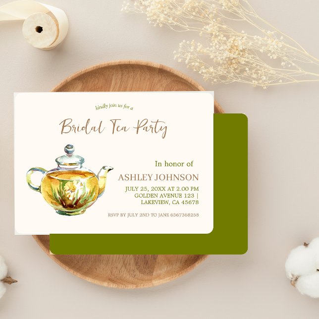 Convite CHARMY Chamomile Bridal Tea Party (Criador carregado)