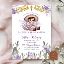 Charra Purple Roses Bautizo Mexicano E Primeiro An