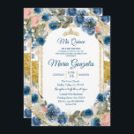 Convite Charra Quinceanera marinho Mexicano<br><div class="desc">Marinho Mexicana Charra Quinceanera InvitationMis Quince Anos,  15 Birthday</div>