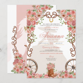 Convite Charra Ranchera Quinceañera, Dourada da rosa