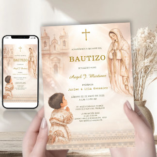 Convite Charro Batizado Menino Virgem Guadalupe Igreja Beg