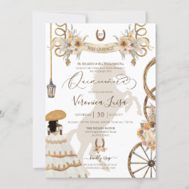 Convite Charro Floral Boho Rustic Country Quinceanera v2