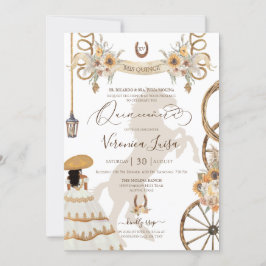 Convite Charro Floral Boho Rustic Country Quinceanera v2