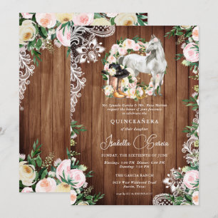 Convite Charro Horse Cowgirl Quinceañera 15 Birthday